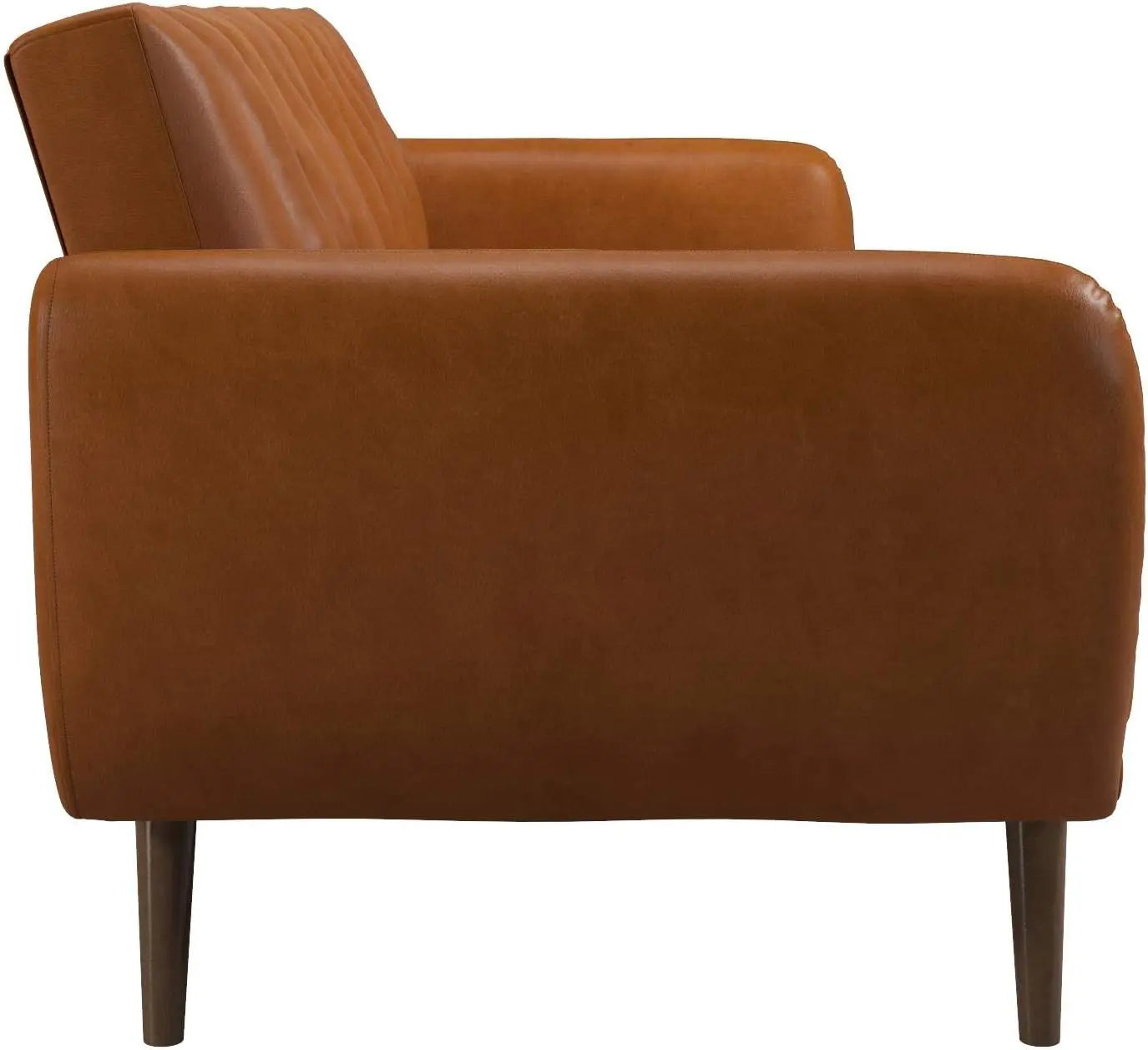 Brittany Camel Faux Leather Futon Sofa