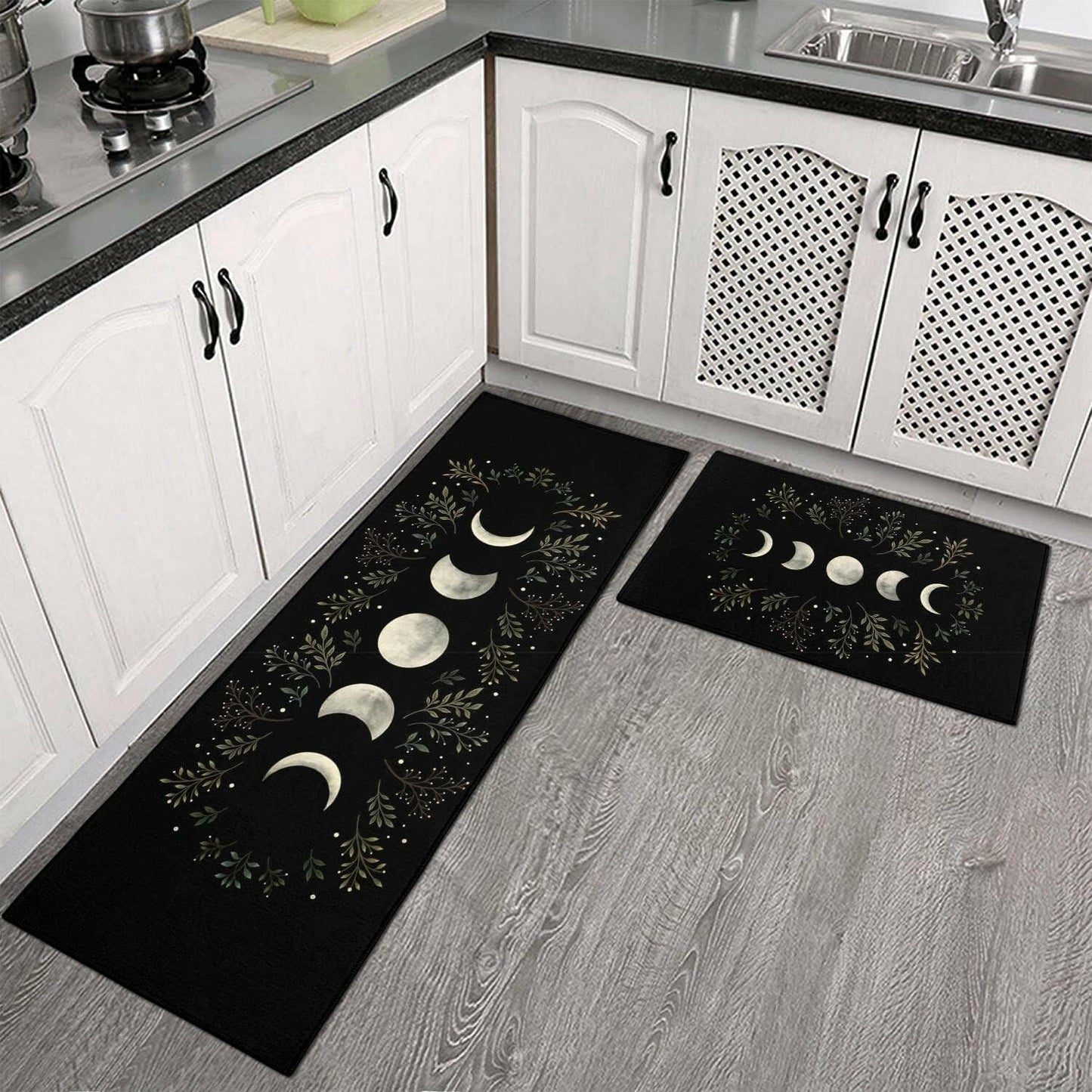 Kitchen Rug Black Gothic