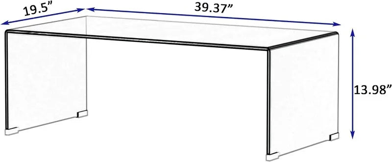 Modern 2-Tier Glass Coffee Table for Living Room